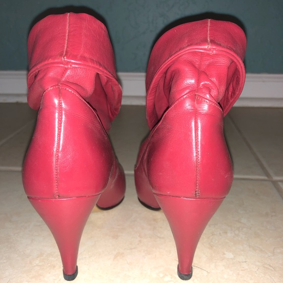 Red high heel ankle boots/booties - Picture 5 of 8